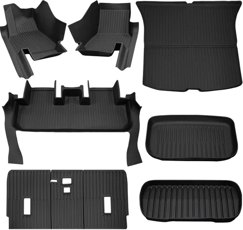 Miniatura 2 de SUPER LINER Alfombrillas para Tesla Model Y 2021-2025 - Forro de carga para maletero para todo tipo de clima (Juego completo para Modelo S 2021-2025)