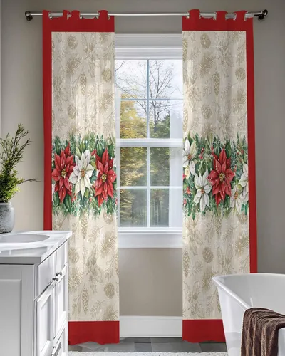 Miniatura 7 de Cortinas traslúcidas de invierno de 84 pulgadas de largo, juego de 2 paneles de cortinas para cocina, dormitorio, sala de estar, puerta, pasillo