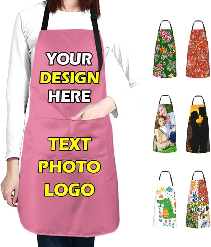 Miniatura 23 de Delantales impermeables personalizados para diseñar tu propia imagen, logotipo, texto, añadir fotos, delantal para cocinar hornear, 33 x 27.5