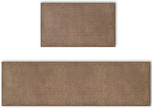Miniatura 16 de Artoid Mode Juego de 2 alfombras y tapetes de cocina lavables, de goma antideslizante, absorbentes, para el frente del fregadero, 17 x 29 y 17 x 47
