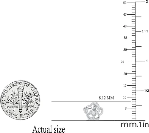 Miniatura 5 de Dazzlingrock Collection Pendientes de tuerca con forma de flor de oro de 14 quilates de 0,02 quilates (quilates)