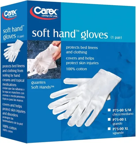 Miniatura 2 de Carex Health Brands - Guantes de algodón para manos suaves, talla L