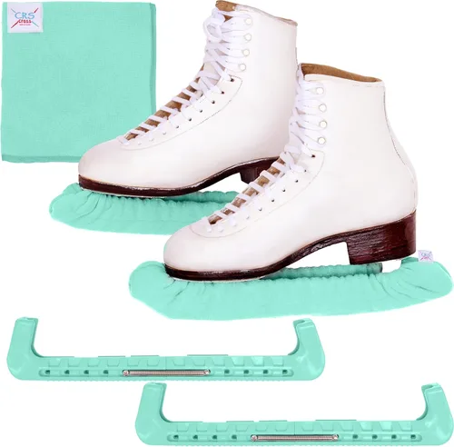 Miniatura 18 de CRS Cross - Juego de regalo de protectores de patines sobre hielo, guardas de tela y toallas, cubiertas suaves para cuchillas de patinaje artístico