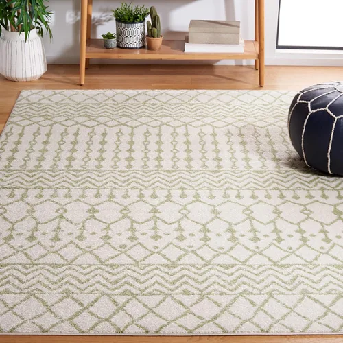 SAFAVIEH - Alfombra de 4x6 de la colección Tulum, modelo TUL270G, diseño marroquí bohemio desgastado, no suelta pelusa y fácil de limpiar, ideal