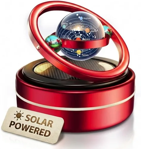 Miniatura 10 de Girador solar para salpicadero, difusor cinético de decoración de automóvil alimentado por el sol, accesorios automotrices con temática espacial