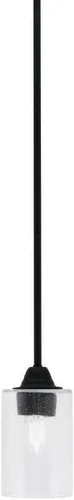 Miniatura 206 de Toltec Lighting Paramount - Mini colgante de 1 luz en acabado negro mate con cristal de arte perla de 7 pulgadas y estilo negro