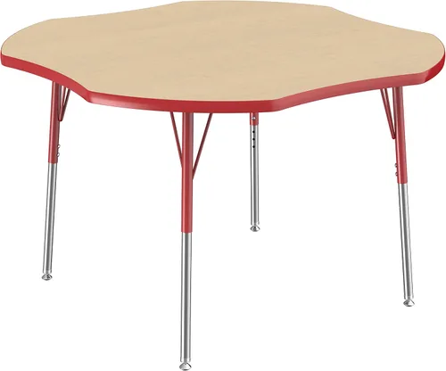 Miniatura 53 de FDP Clover Mesa de Actividades Escolar y de Oficina (48 x 48 pulgadas), patas estándar con deslizadores giratorios para entornos de asientos