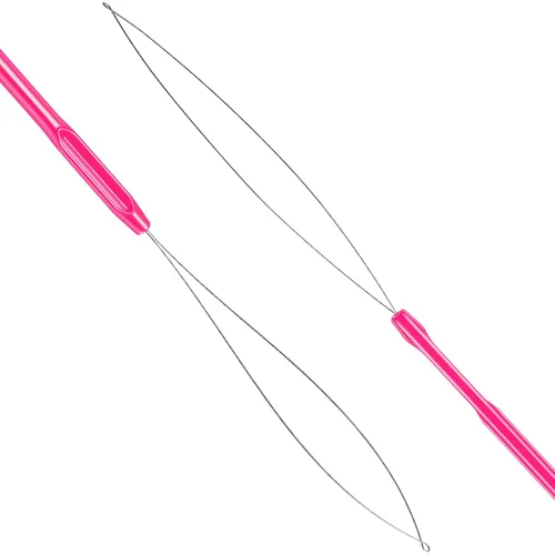 Miniatura 3 de 10 piezas de extensión de cabello, enhebrador de aguja para tirar y dispositivo de cuentas, herramienta para enhebrador de bucle para extensiones