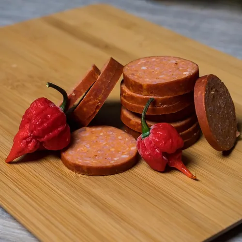 Miniatura 4 de Pepper Joe’s Salchichón Carolina Reaper de verano – Salchichón ahumado lentamente y picante de verano con el pimiento más picante del mundo y carne