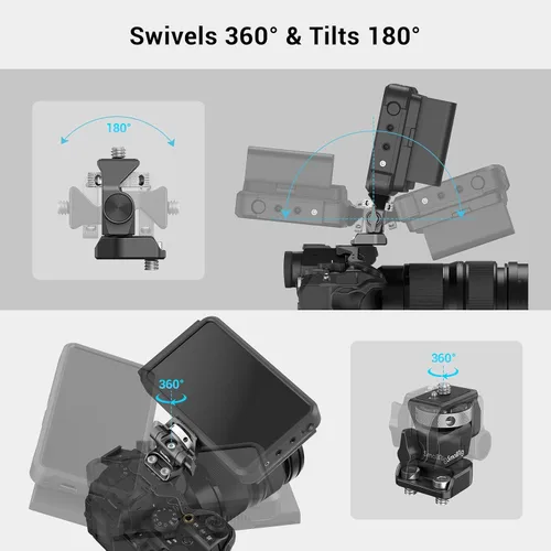 Miniatura 3 de SmallRig Soporte giratorio para monitor de 360° e inclinación 180° soporte ajustable con 1/4"- 20 tornillos para monitor de 5" y 7