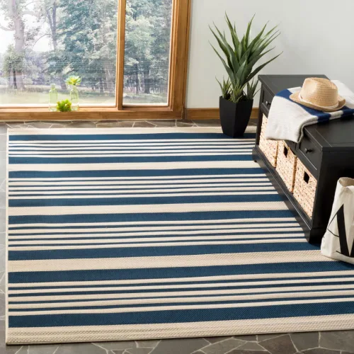 Miniatura 34 de SAFAVIEH Courtyard Collection - Alfombra decorativa, 2.3 x 5 pies, beige y verde oscuro, para interior/exterior, resistente a la intemperie