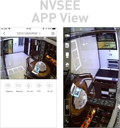 Miniatura 8 de REVOTECH Mini cámara IP de seguridad ojo de pez, HD 3MP cámara interior 0.057 in lente 180 grados gran angular P2P visión remota CCTV Video Cam