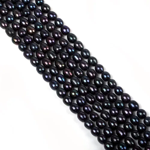 Miniatura 16 de Cuentas de perlas de arroz de agua dulce naturales de 0.35 a 0.35 pulgadas, perlas auténticas de 14 pulgadas, cuentas sueltas para hacer joyas