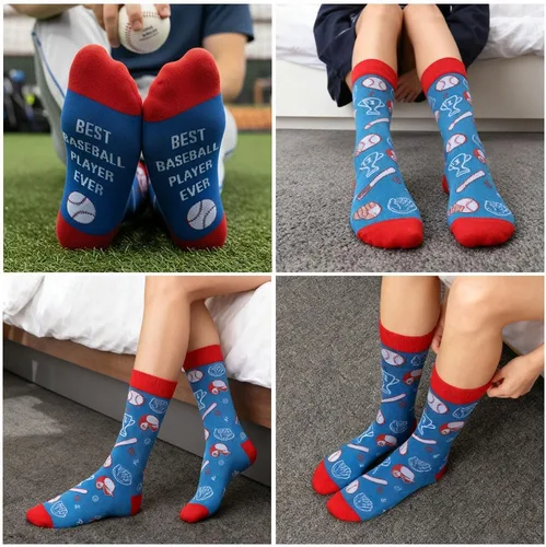 Miniatura 6 de Regalos de béisbol, regalos de jugador de béisbol para hombres y mujeres, calcetines de agradecimiento para Halloween, Navidad, cumpleaños, San