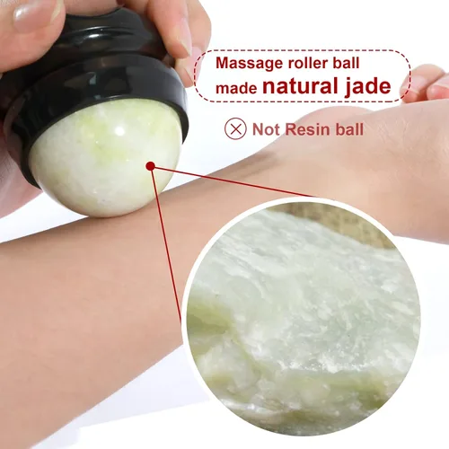 Miniatura 5 de ideayard Bola de rodillo de masaje en frío, herramienta de piedra de masaje, bola de jade para aliviar el frío y el calor, dolores musculares