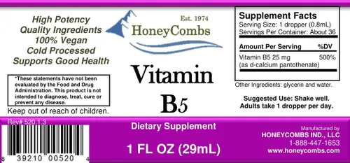 Miniatura 2 de Vitamina B5 Gotas de ácido pantoténico 500% DV Líquido B5 Suplemento Vegano Vitamina B Complejo Líquido Rápida Absorción Rápida Gotas Líquidas Apoyo