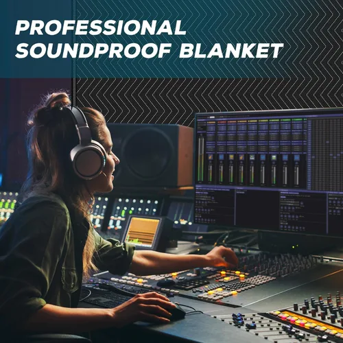 Miniatura 2 de 2 piezas de manta grande de amortiguación de sonido, 96" x 80" de absorción de sonido para estudio, manta acústica de estudio con cancelación