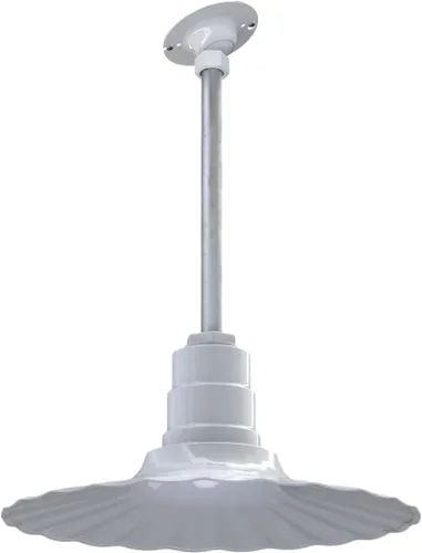 Miniatura 62 de Steel Lighting Co. Colgante Eagle Rock Lámpara montada en el techo Onda radial de 16 pulgadas vástago de 12 pulgadas Acero resistente
