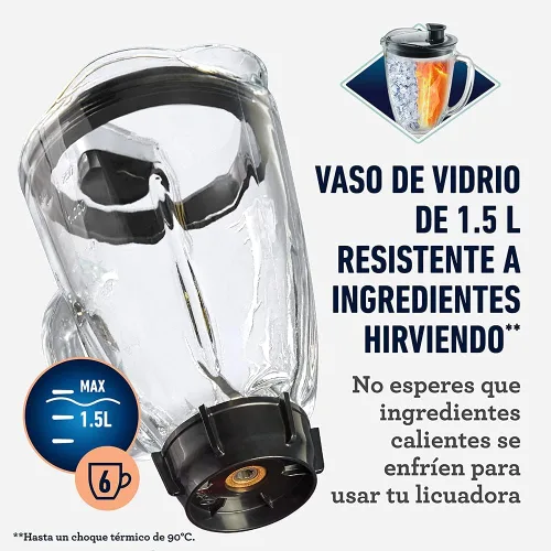 Miniatura 6 de Batidora clásica Oster reversible tarro de vidrio cromado BLSTBESTE013
