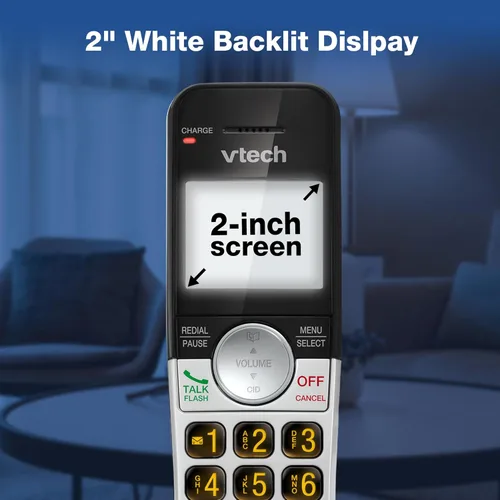 Miniatura 8 de VTech Teléfono inalámbrico de 3 auriculares con contestador, con pantalla grande y grandes botones de identificación de llamadas, altavoz
