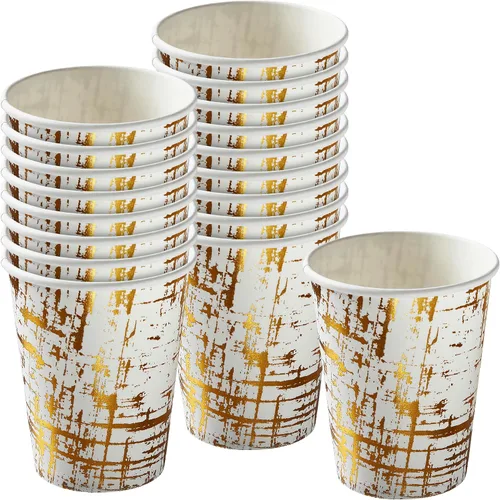 Miniatura 10 de Elegante vajilla desechable - Colección Ártico, platos llanos hexagonales, oro rosa
