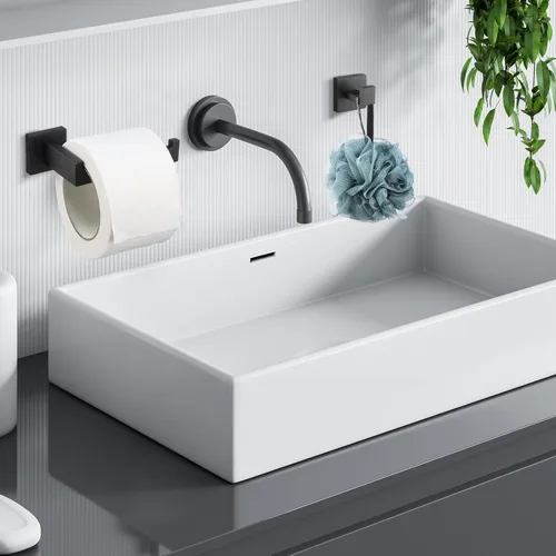 Miniatura 6 de Gisafai Juego de 15 piezas de accesorios de baño negros de 23.6 pulgadas, kit de barra de toalla de baño de acero inoxidable, toalleros, ganchos