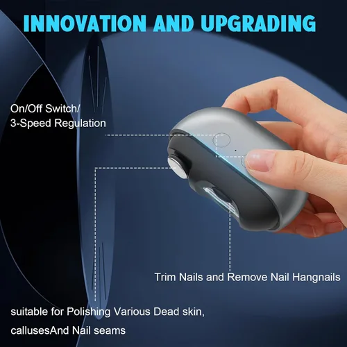 Miniatura 7 de Fanyil easyclip - Cortaúñas inteligente para personas mayores, herramienta eléctrica de cuidado de uñas con luz LED, recortadora de uñas sin dolor