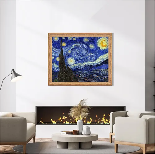 Miniatura 529 de A&T ARTWORK Campo de trigo con cipreses de Van Gogh Las reproducciones de arte clásico mundial, impresiones en lienzo giclée para decoración