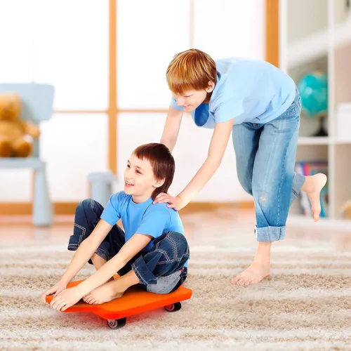 Miniatura 7 de Tabla de sentarse para niños con ruedas universales – Scooter de plástico de seguridad para niños de 6 a 12 años – Scooter deportivo manual con asas