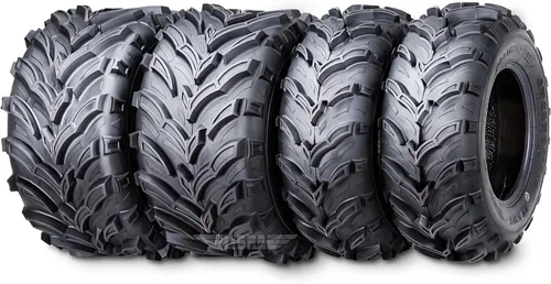 ROADGUIDER Juego de 4 neumáticos ATV/UTV 22x7-11 delanteros y 22x10-9 traseros /6PR 20mm de profundidad compatible con Honda Recon 250 Suzuki Ozark