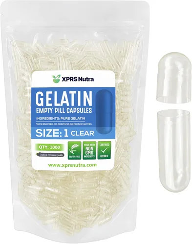 Miniatura 23 de XPRS Nutra Cápsulas vacías de tamaño 1 – 500 cápsulas vacías de gelatina – Pastillas de relleno de cápsulas de bricolaje – Cápsulas de gel de Oro