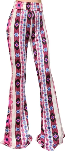 Miniatura 144 de ShopMyTrend - Pantalones de yoga largos con piernas anchas y acampanadas estilo palazzo, con cintura alta, para mujer