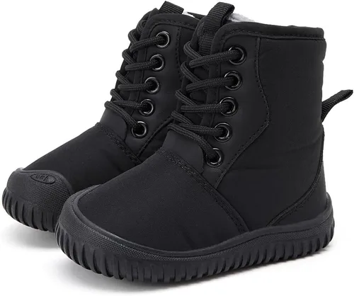 Miniatura 13 de BMCiTYBM Botas de nieve de invierno para bebés y niños pequeños, de piel sintética, cálidas, antideslizantes, zapatos para primeros pasos