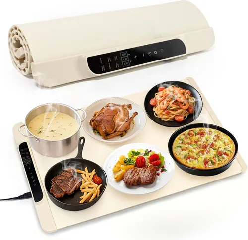 Almohadilla de calentamiento de alimentos, bandeja de calefacción de silicona, adecuada para fiestas de buffet y uso diario en el hogar,