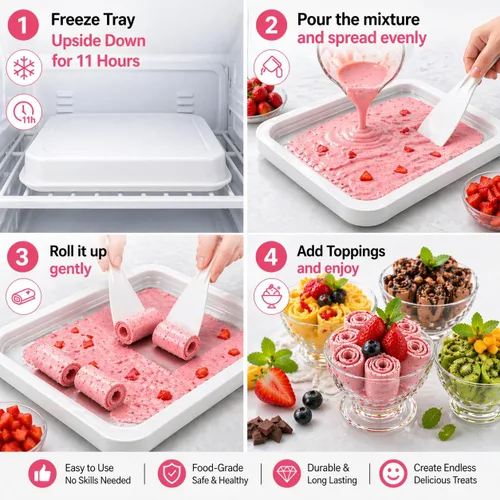 Miniatura 3 de Máquina para hacer helados, máquina para hacer helados en casa, sin lácteos y congelado, máquina de helado de encimera sin electricidad con pala