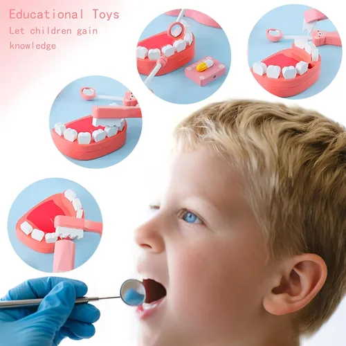Miniatura 6 de JJ Technology - Juego de juguetes de madera para doctor, 32 piezas, kit médico para niños pequeños de 3 años, juguetes inclinados Montessor