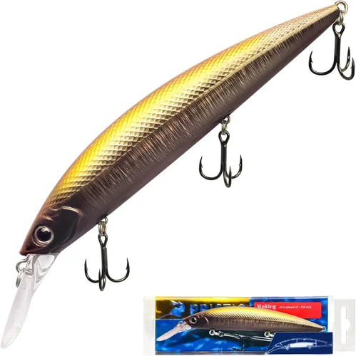 Miniatura 9 de Pristis Minnow - Señuelo de pesca, Crankbait de fundición larga con ganchos agudos afilados, juego de tapones de cebo duro de agua dulce de agua