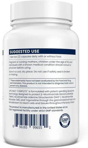 Miniatura 2 de RENUE by SCIENCE NAD+ Complete 120 cápsulas de suplemento de NAD liposomal con NMN, NR y trigonelina, 210 mg de NMN y 160 mg de NAD por porción