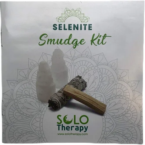 Miniatura 5 de 2 rascacielos de selenita natural de 4 pulgadas de alto, 1 palo de salvia blanca California de 4 pulgadas y 1 palo de Palo Santo de Perú – Salvia