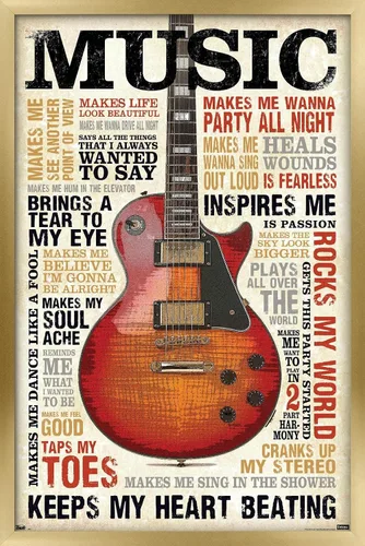 Miniatura 9 de Trends International Music Inspires Me Wall Poster, 14.725" x 22.375", Barnwood Framed Version