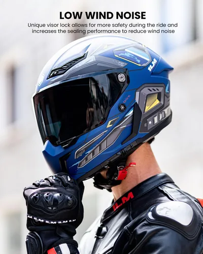 Miniatura 3 de ILM Cascos para Motocicleta para Adultos Hombres Mujeres Casco Integral DOT ECE con Visor Dual para Carreras en Calle con Pinlock Modelo MF509