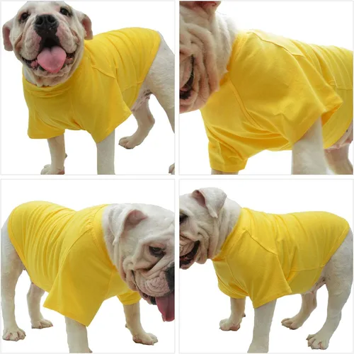 Miniatura 9 de Lovelonglong Ropa para mascotas, disfraces para perros, camiseta básica en blanco para perros medianos y grandes, color amarillo XXL