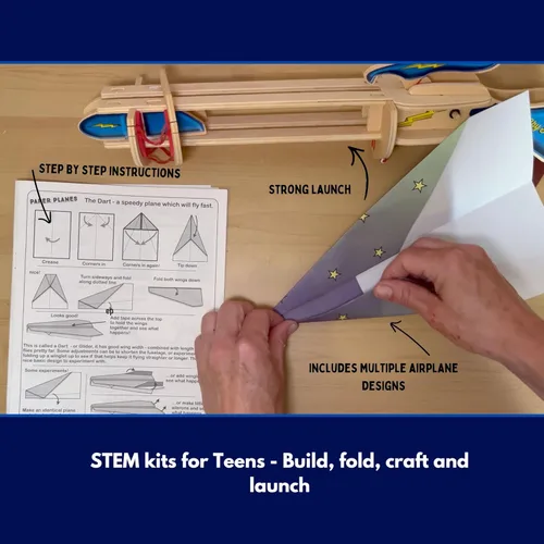 Miniatura 4 de Pathfinders Kit STEM - Lanzador de aviones de papel Kit de avión de papel Kit de ciencia para niños, adolescentes y adultos Juguetes STEM
