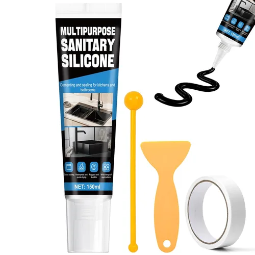 Miniatura 8 de JAOJAO Calafateo de silicona gris, sellador de calafateo impermeable con raspador y calcomanía, curado rápido para baño, cocina, ventanas y uso
