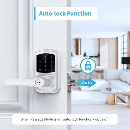 Miniatura 4 de Signstek Entrada sin Llave, Cerradura de Puerta Digital Smartcode para Puerta Principal, Cerradura de Puerta con Teclado con Manija y Llave