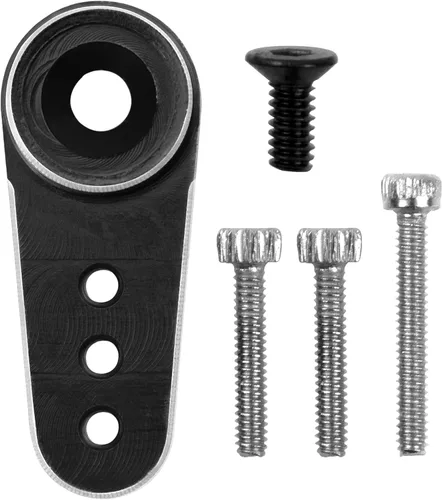 Miniatura 4 de Paquete de 3 bocinas servo de aluminio 15T para servo a control remoto compatibles con Emax ES08MA Servo Fit para Axial SCX24 1/24 RC Crawler (negro)