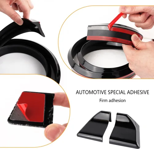 Miniatura 4 de Spoilers para automóviles, alerón trasero reflectante de fibra de carbono de 4.9 pies para decoraciones de automóvil, tira universal de spoiler