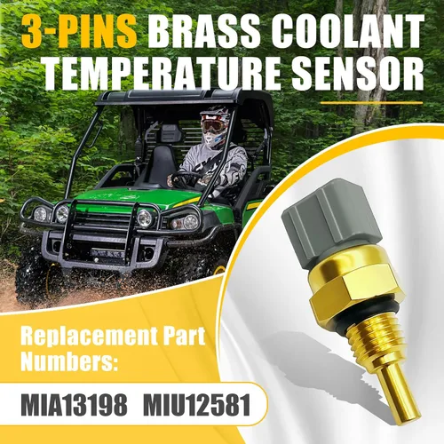 Miniatura 2 de Sensor de temperatura del refrigerante de latón de 3 pines apto para John Deere Gator XUV 825i 825M 835M 835R 835E, reemplaza MIA13198 MIU12581