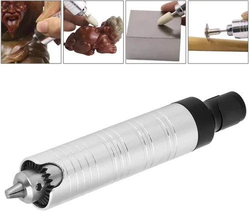 Miniatura 5 de Pieza de mano de acero inoxidable Chuck Flex eje giratorio amoladora angular mango llave taladro Chuck herramienta de la máquina de pulir, 0.3 ~