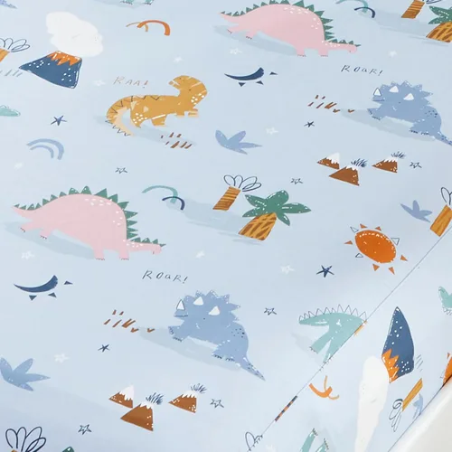Brandream Juego de sábanas de cuna de dinosaurio, sábana bajera ajustable para cuna para niños y niñas, algodón neutro, bosque, bohemio, sábana para